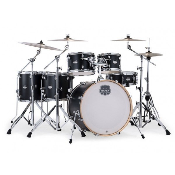 Mapex Mars Maple 6-Piece Studioease Shell Pack Matte Black (KD)